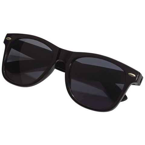 TSB Werk Sonnenbrille 1-10 Sonnenbrille Pilotenbrille Retro Nerd Horn (1-St) Party, Brille, Schwarz, UV Schutz