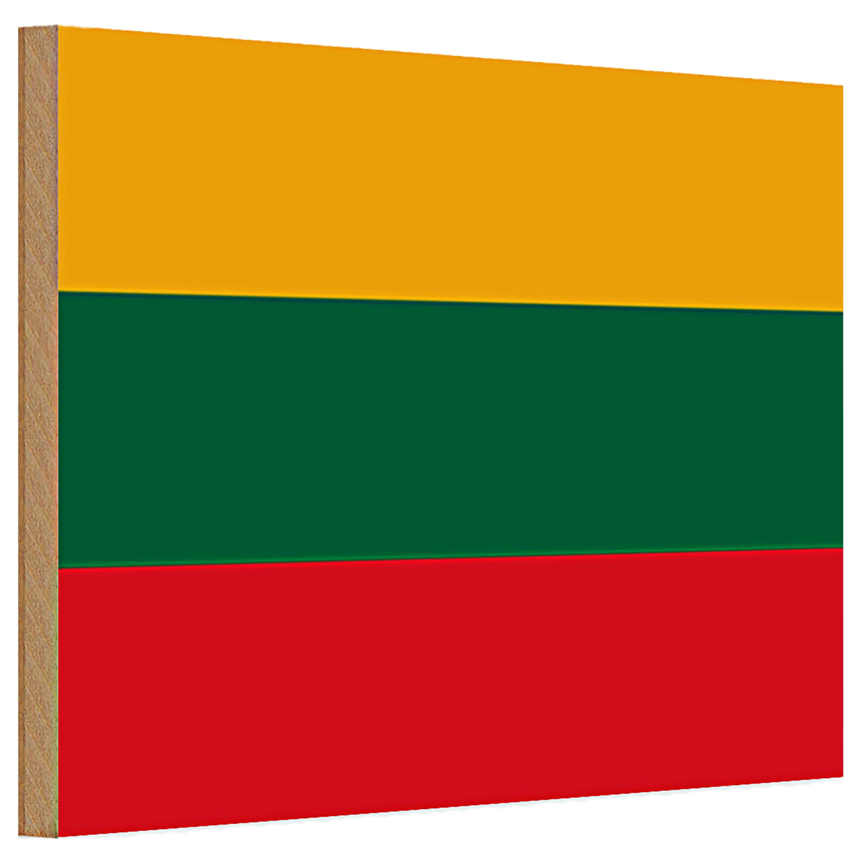 Roomando Holzbild Holzschild Flagge Litauen 30x20cm Flag of Lithuania