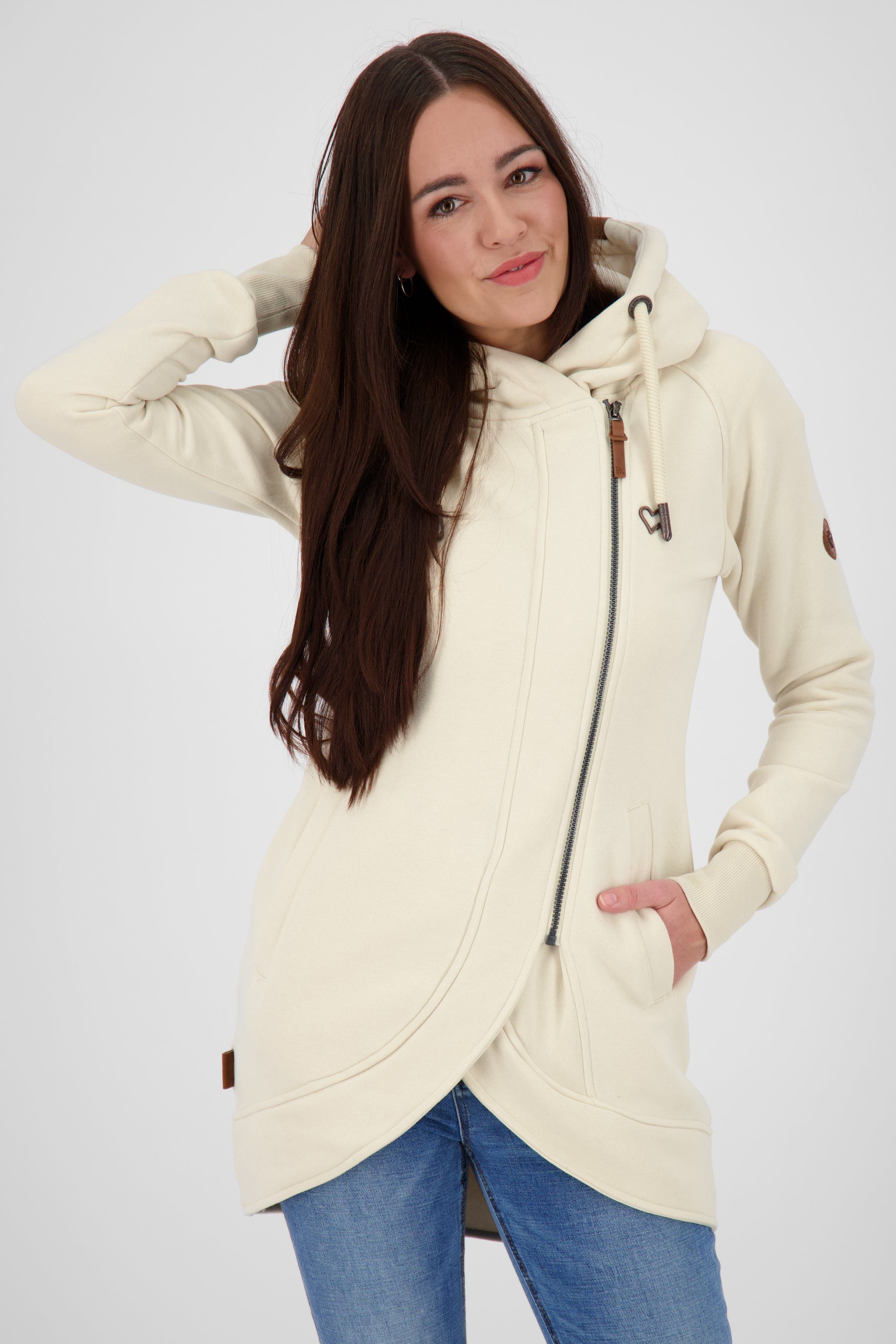 Alife & Kickin Kapuzensweatjacke MaryAK C Sweatjacket Damen Kapuzensweatjacke, Sweatjacke creme | 