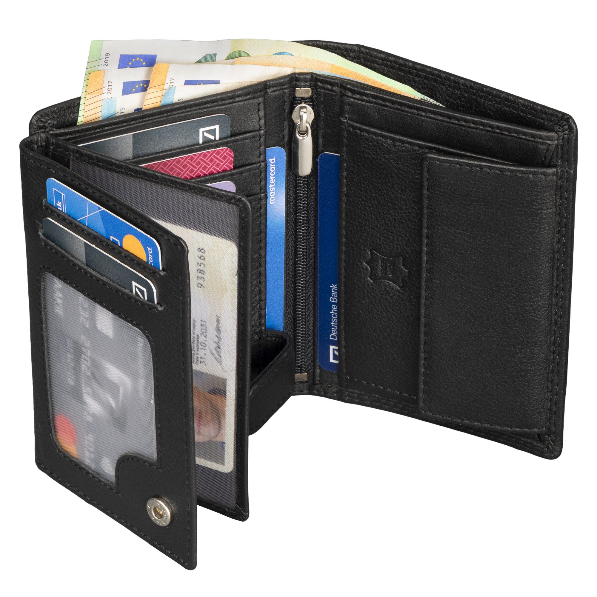 EAAKIE Geldbörse Leder Geldbörse Herren Portemonnaie RFID Hochformat Geldbeutel, RFID Schutz