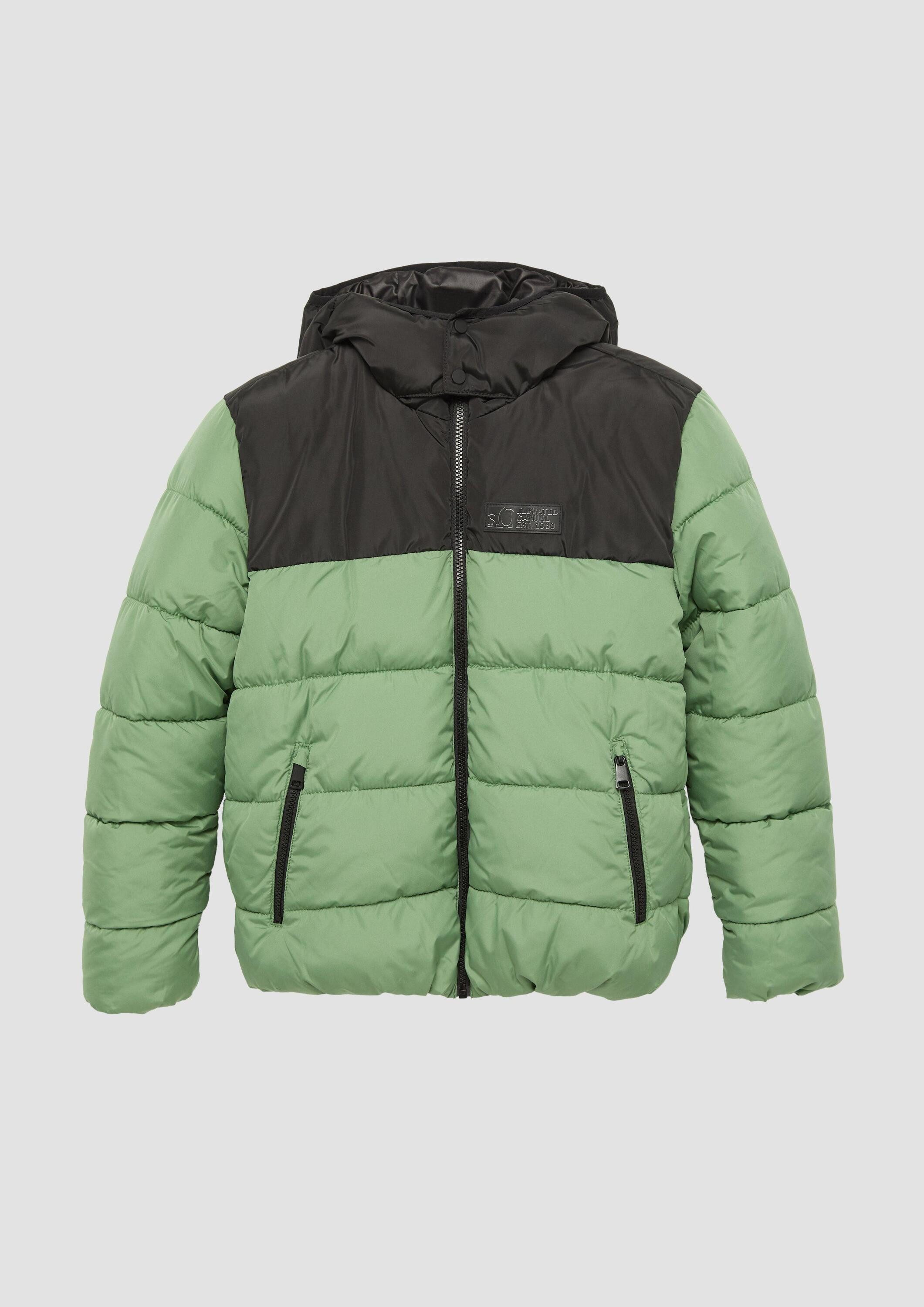 s.Oliver Winterjacke Outdoor-Jacke Steppjacke mit Kontrast-Details und Fleecefutter