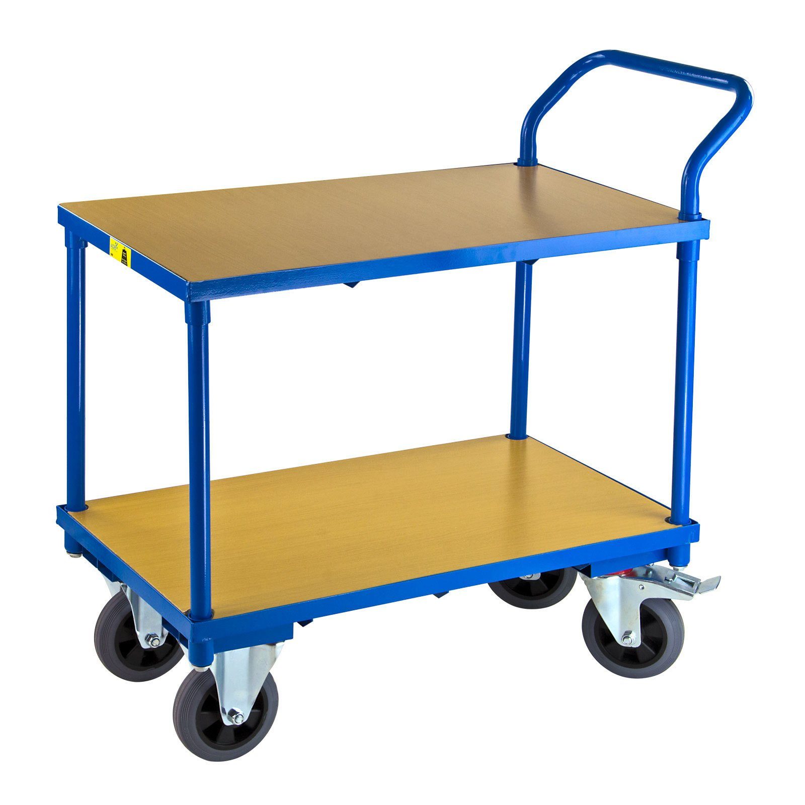 ADB Werkstattwagen ADB Tischwagen aus Stahlrohr, mit 16 mm Spanplatten, 400 kg Gesamtlast, Blau, mit 2 Ablagen