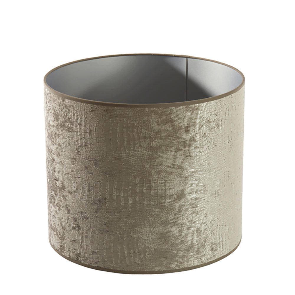 Dirk Davids Leuchten GmbH Lampenschirm Lampenschirm Zylinder in Velours Silber für 40-40-35cm, Hochwertiger Velours-Stoff