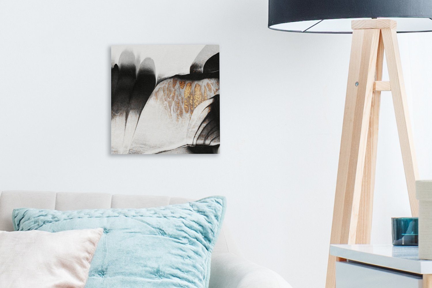 OneMillionCanvasses® Leinwandbild Gold bunt für Design, - Bilder Abstrakt Leinwand Schlafzimmer - (1 Wohnzimmer St)