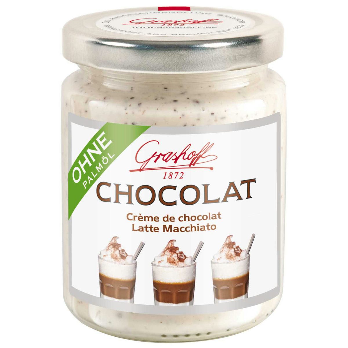 Grashoff Schokoaufstrich, Grashoff Chocolat Latte Macchiato Creme mit weißer Schokolade 250g