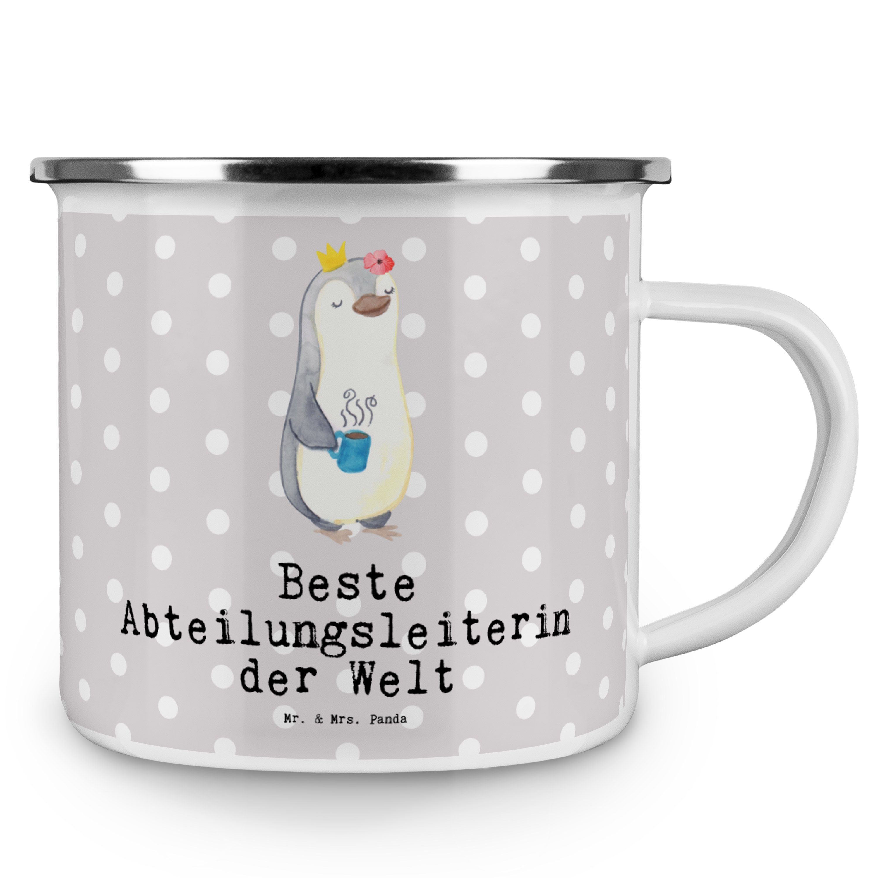 Pinguin & Grau Panda der Emaille Mr. - Geschenk, Becher Pastell Beste Abteilungsleiterin Mrs. Welt -