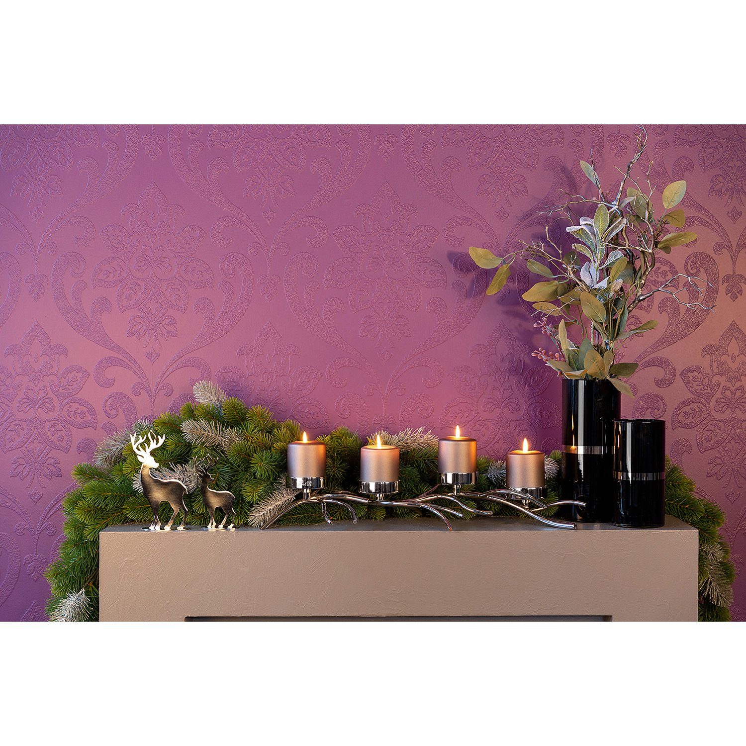 Fink Kerzenleuchter RAMUS Leuchter 4-flammig - H.10cm - silber - Aluminium günstig online kaufen