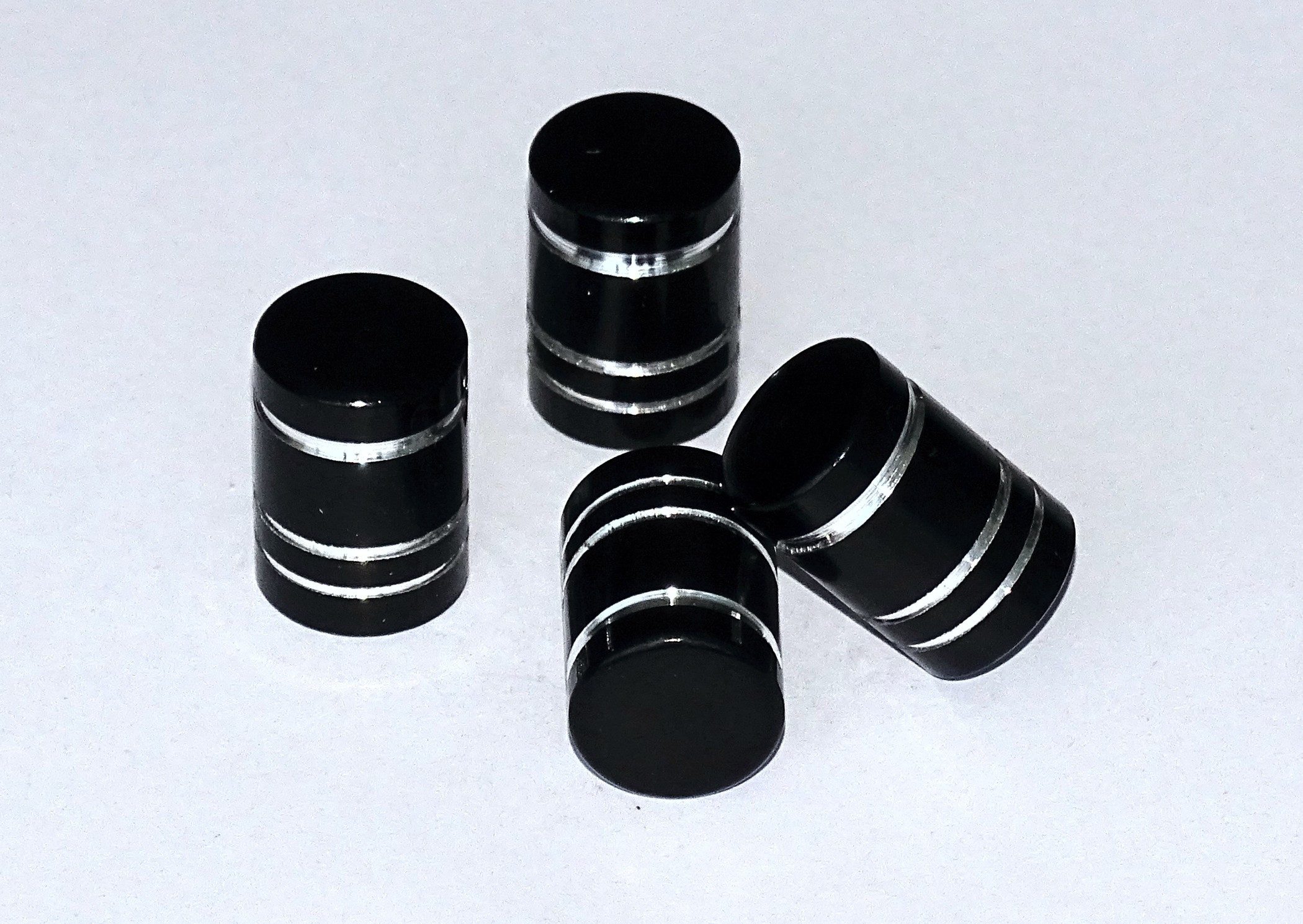 Hermann Schütz Ventilkappe Ventilkappen Vent-Caps schwarz 4er Set, (4-St)