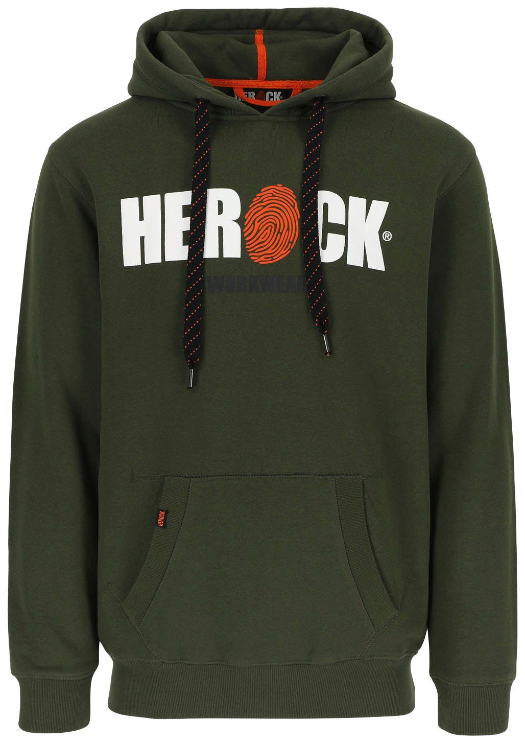 Mit Hoodie weich HERO Herock®-Aufdruck, khaki angenehm sehr Kangurutasche, und Herock