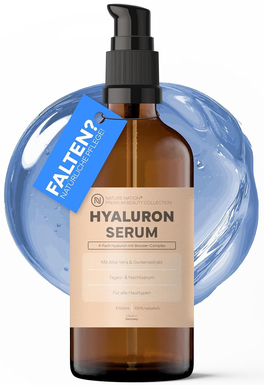 NATURE NATION Körperpflegemittel BIO Hyaluron Serum 100ml mit Aloe Vera & Vitamin C