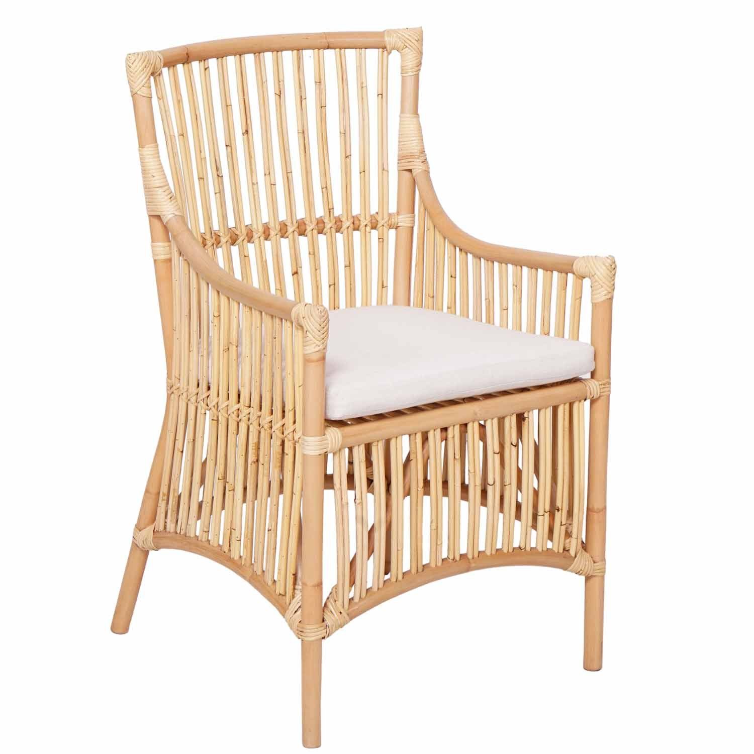 Casa Moro Rattanstuhl Natur-Rattan Esszimmerstuhl, Citra Sitzauflage Rattanstuhl mit aus Sessel handgefertigt Rattan Natur