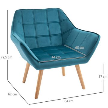 HOMCOM Relaxsessel Sessel (Set, 1-St., 1 Einzelsessel), Mit Gummiholzbeinen