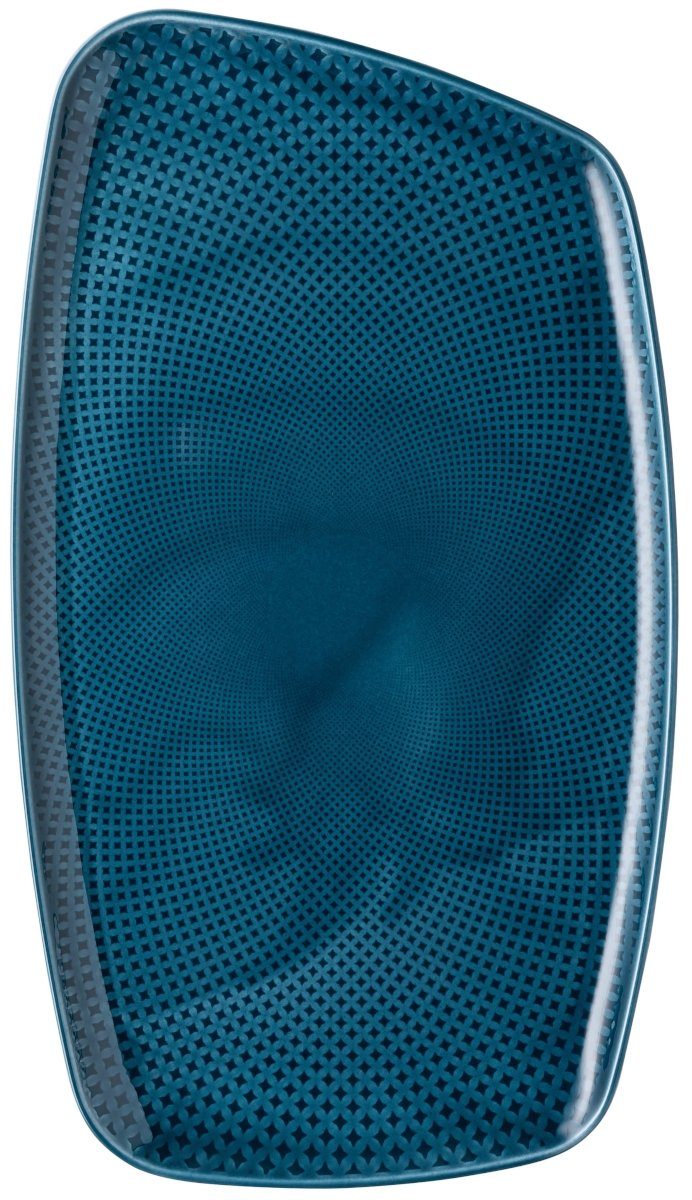 Rosenthal Servierplatte Junto Ocean Blue Platte 36 x 21 cm, Porzellan, (Platten), Platten