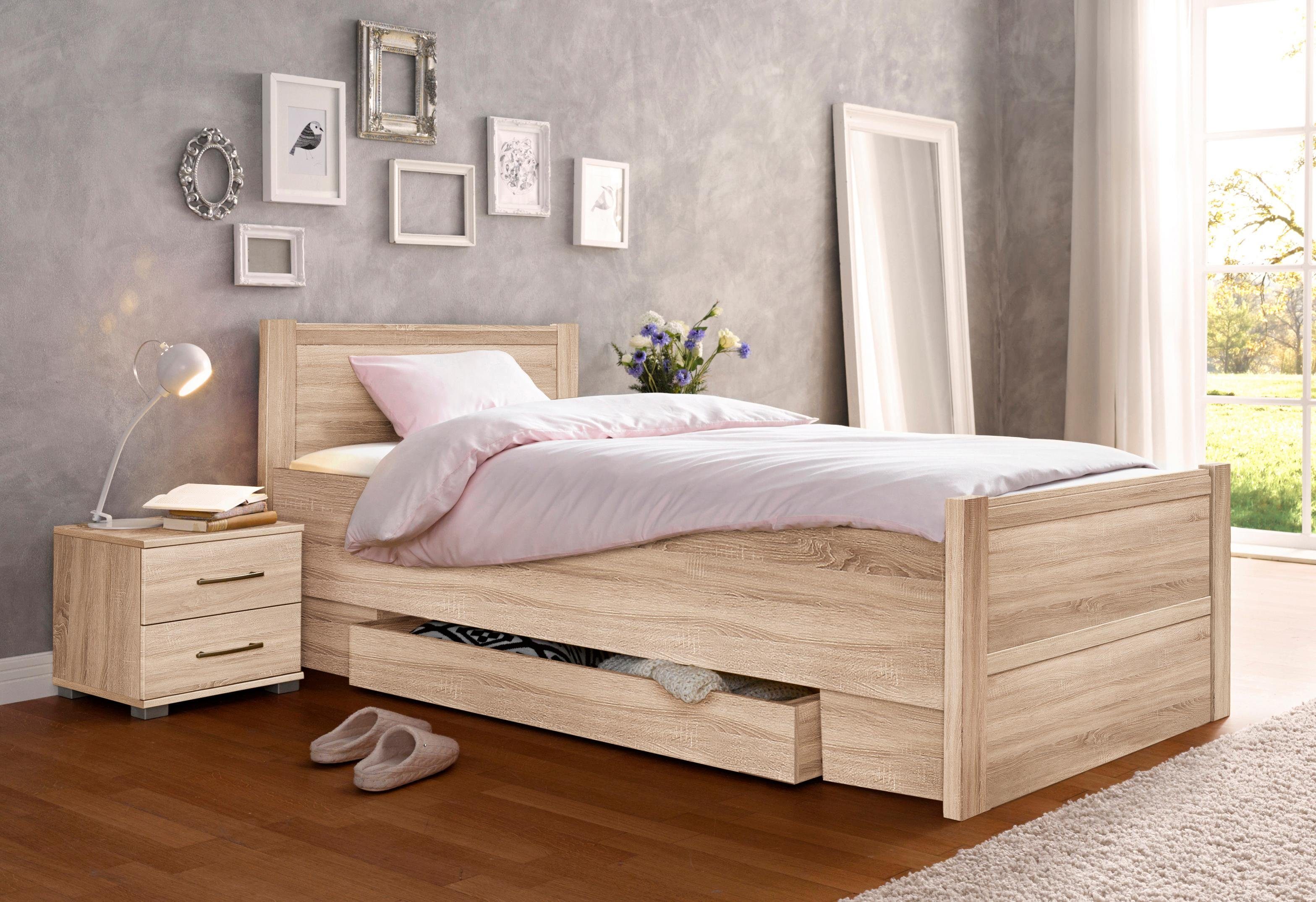 priess Bett Husum Schlafzimmer Jugendzimmer Rahmenbett, Komforthöhe, hochwertige Premium Qualität, für Motorrahmen geeignet