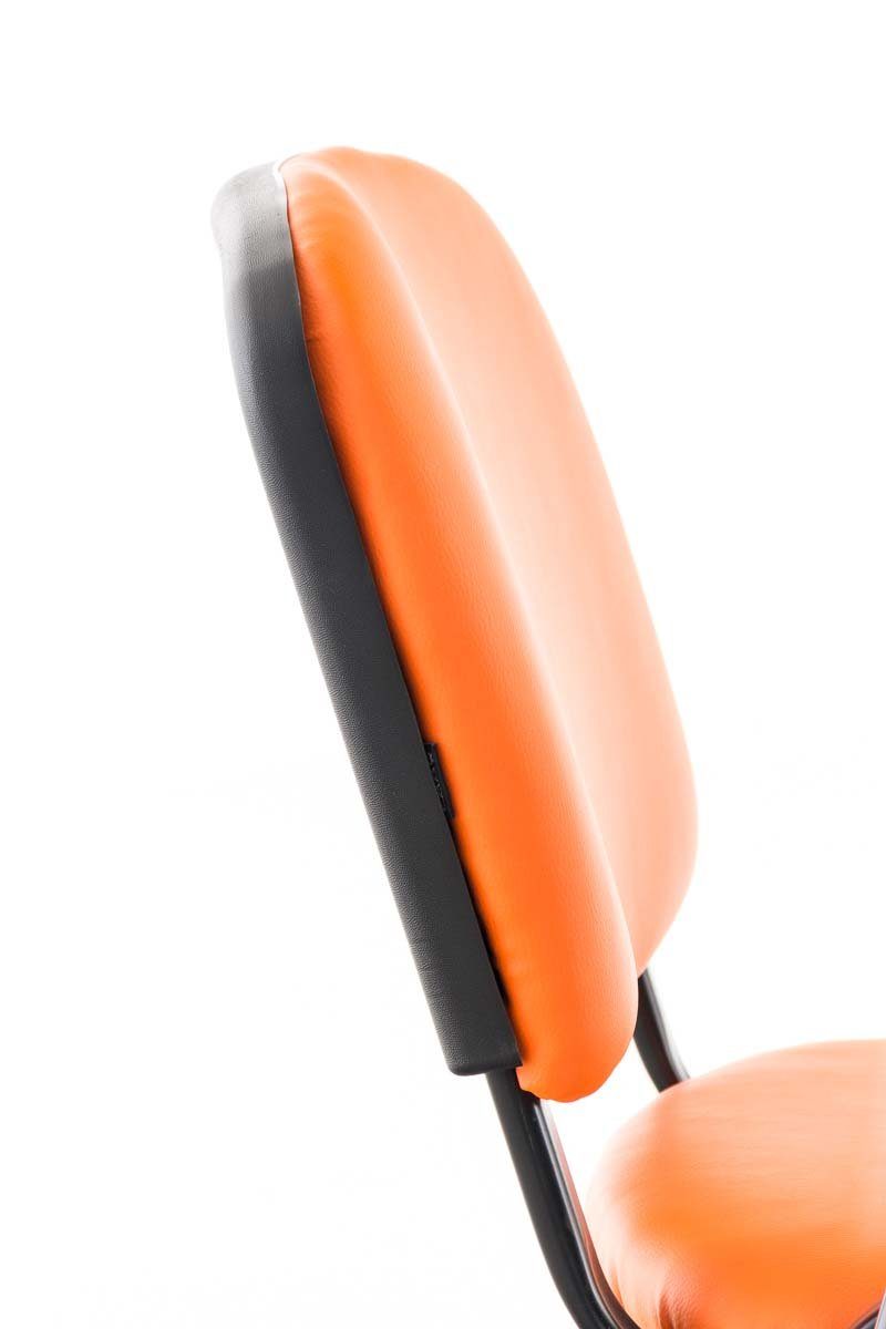 - Polsterung Kunstleder orange (Besprechungsstuhl TPFLiving Messestuhl), Metall Warteraumstuhl mit Sitzfläche: - Keen Gestell: hochwertiger Besucherstuhl schwarz - Konferenzstuhl -