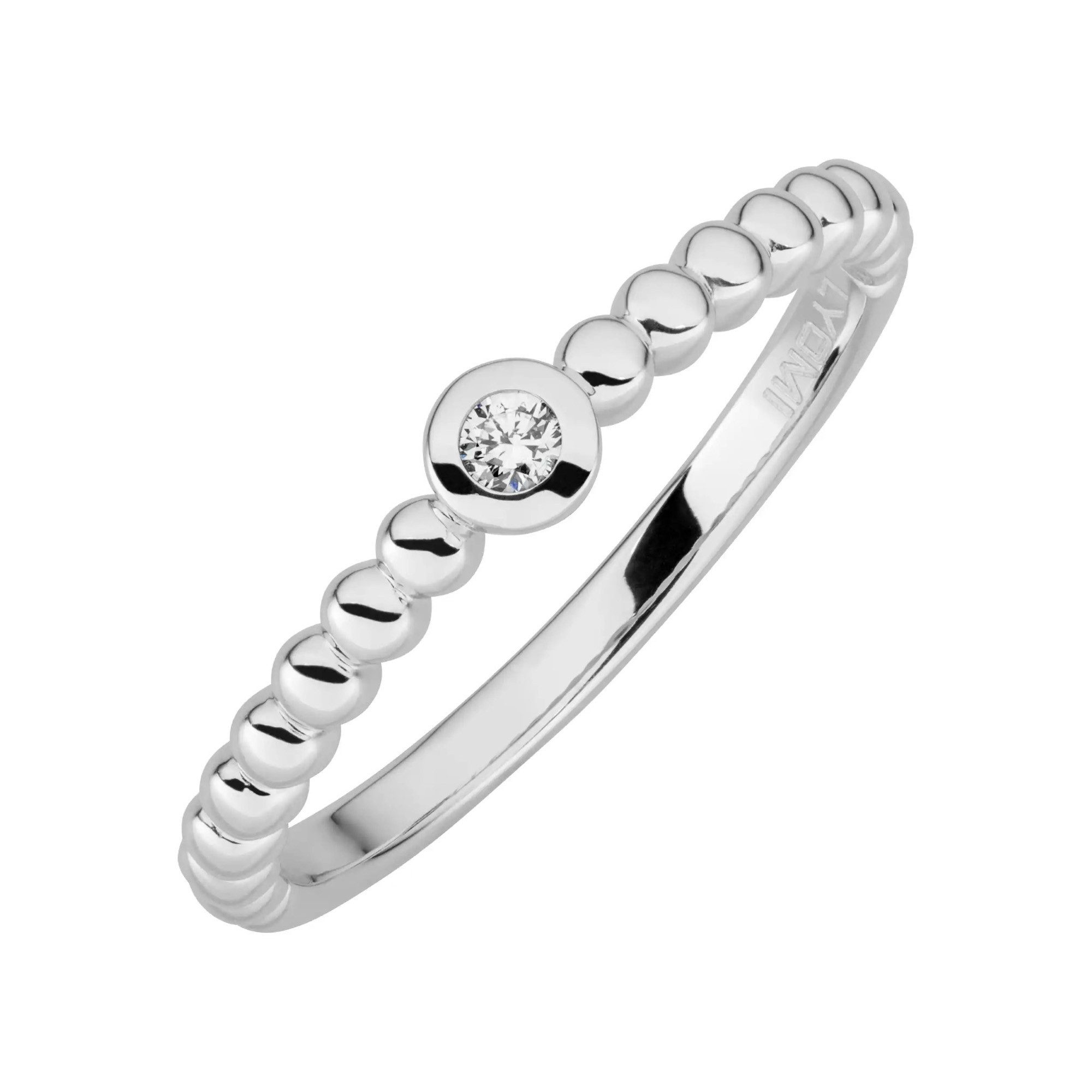 Fingerring 585/- Weißgold 1 synth. Diam. 0,04ct.