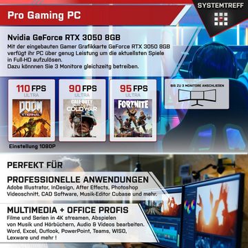 SYSTEMTREFF Basic Gaming-PC (AMD Ryzen 5 7600X, GeForce RTX 3050, 32 GB RAM, 512 GB SSD, Luftkühlung, Windows 11, WLAN)
