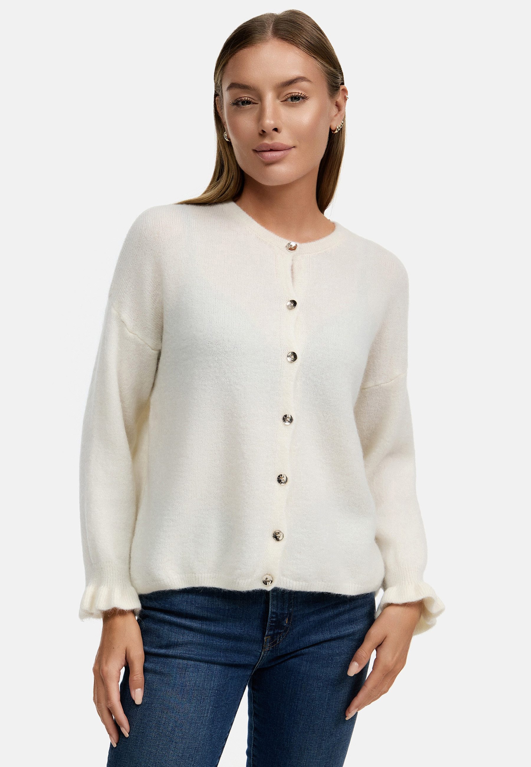 Decay Strickjacke Jacke-01 (1-tlg) Unifarbe