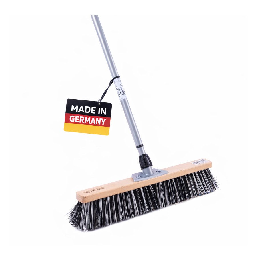 BawiTec Straßenbesen Straßenbesen OssiBlitz harte Borsten mit Teleskopstiel Besen Stiel, Aussenbereich, Teleskopstiel