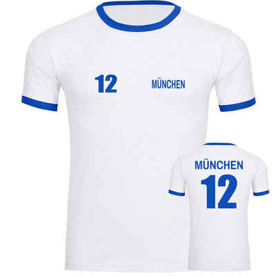 multifanshop T-Shirt Kontrast München blau - Trikot 12 - Männer
