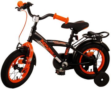 TPFSports Kinderfahrrad Volare Thombike 12 Zoll mit Rücktritt und Handbremse, 1 Gang, (Jungs Fahrrad - Rutschfeste Sicherheitsgriffe), Kinder Fahrrad 12 Zoll mit Stützrädern und Klingeln - Schwarz