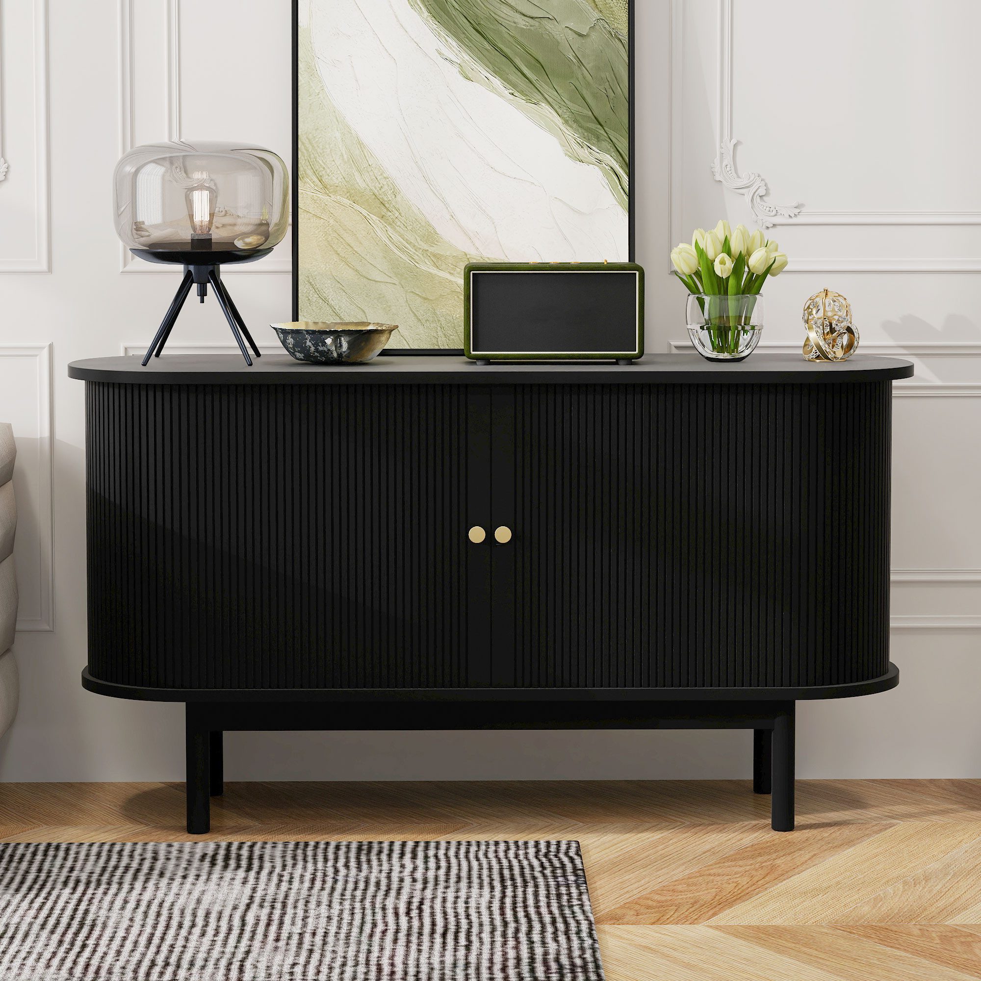 STILVORA Sideboard mit 2 Schiebetüren,Beistellschrank mit günstig online kaufen