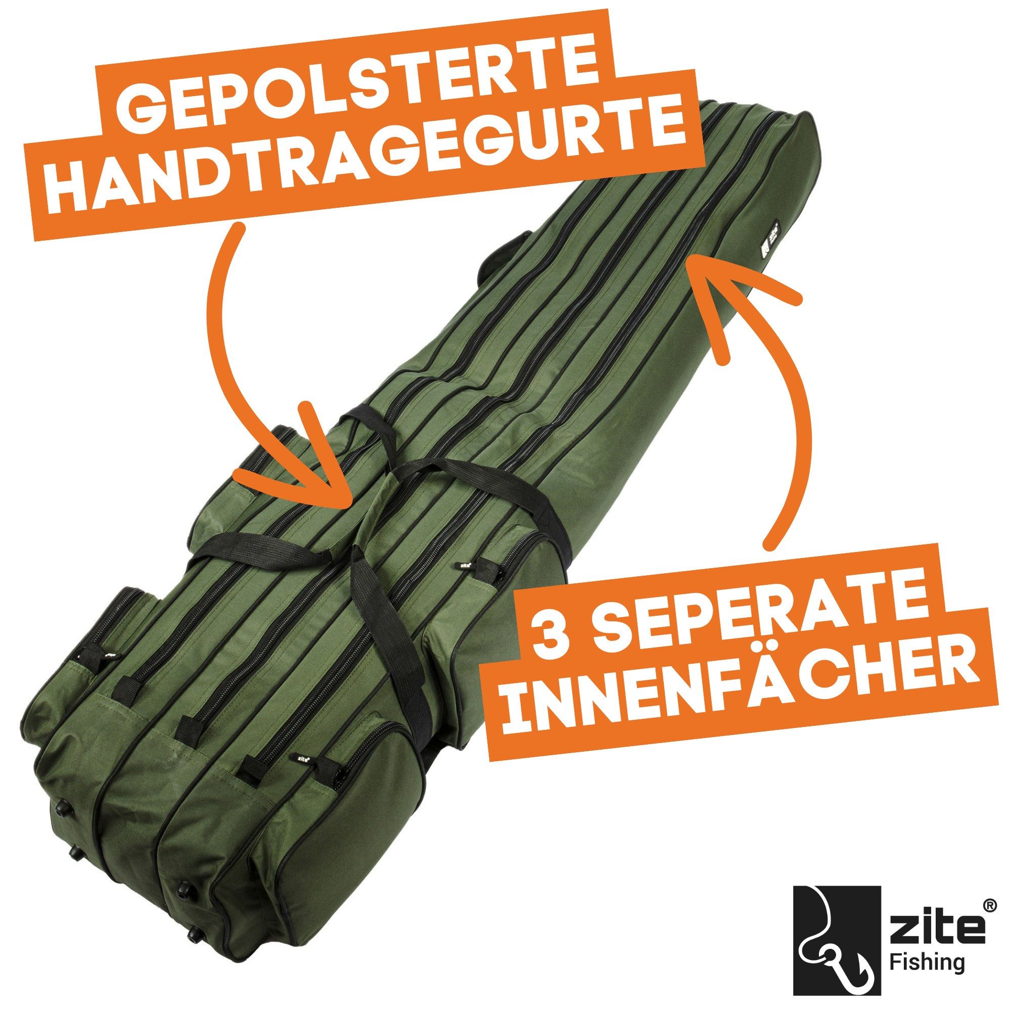 Zite Angelrutentasche Rutentasche & Angel-Rucksack, 3 Fächer, 150cm günstig online kaufen