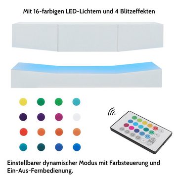Celya TV-Schrank TV-Schrank mit LED-Beleuchtung Wandbefestigung 180cm Hängend Wand befestigter schwimmender, LED