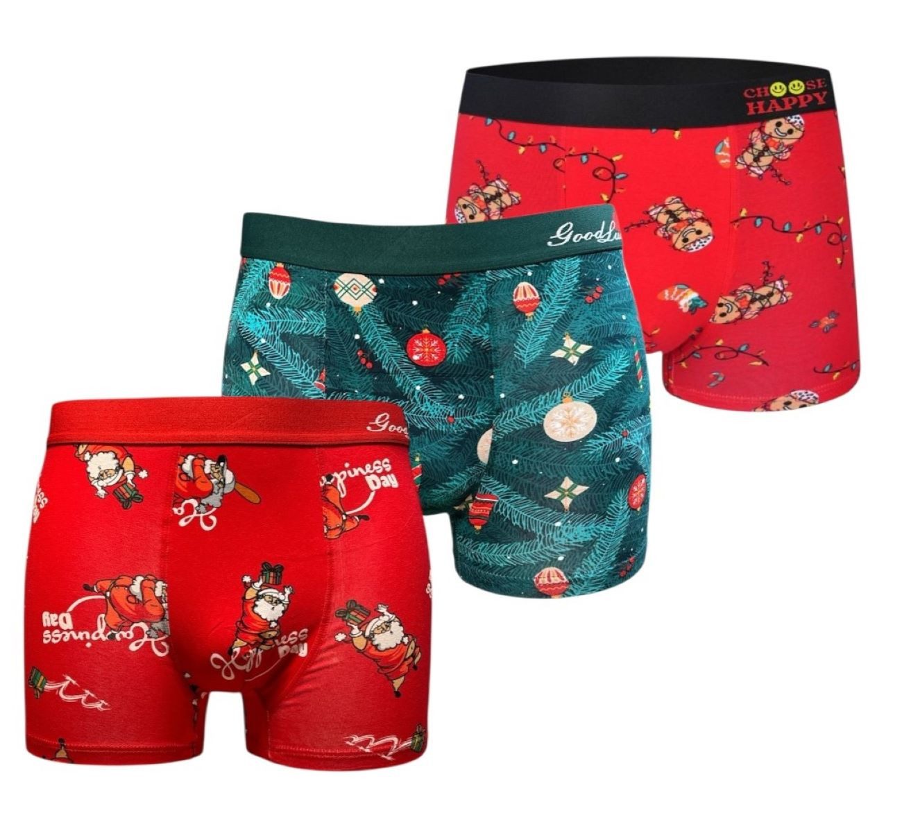 Toker Collection® Боксерские мужские трусы, боксерки Weihnachts Boxershort 3er Pack bunter Mix, M - 2 XL, Baumwolle (Packung, 3er Pack) mit Weihnachtsmotiv