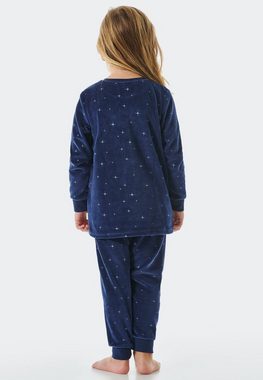 Schiesser Pyjama "Girls World" (2 tlg) mit traumhaftem Sternen-Allover in Aqua