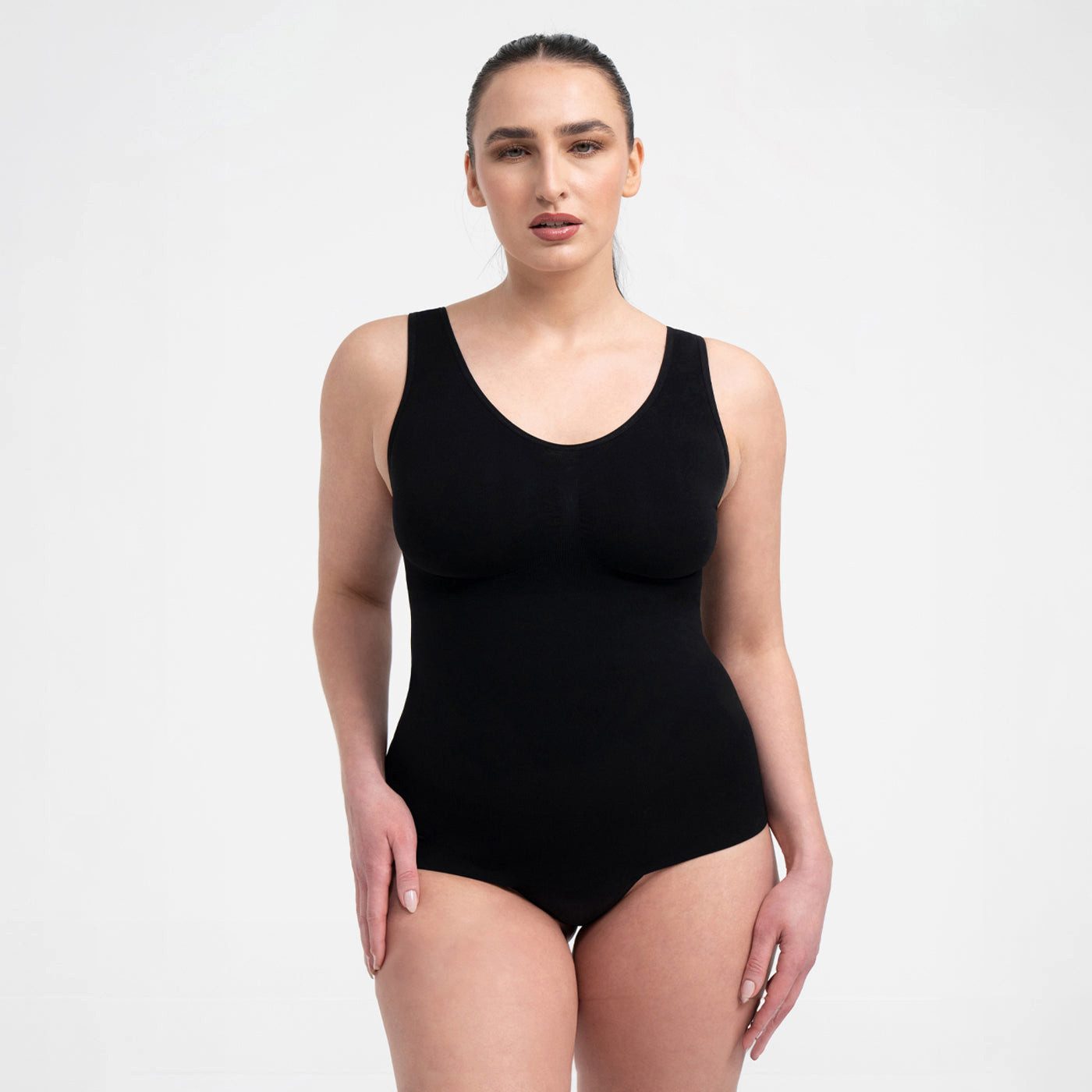 Creamy Fabrics Miederbody Shaping Unterhemd-Schwarz-4XL (1-tlg)