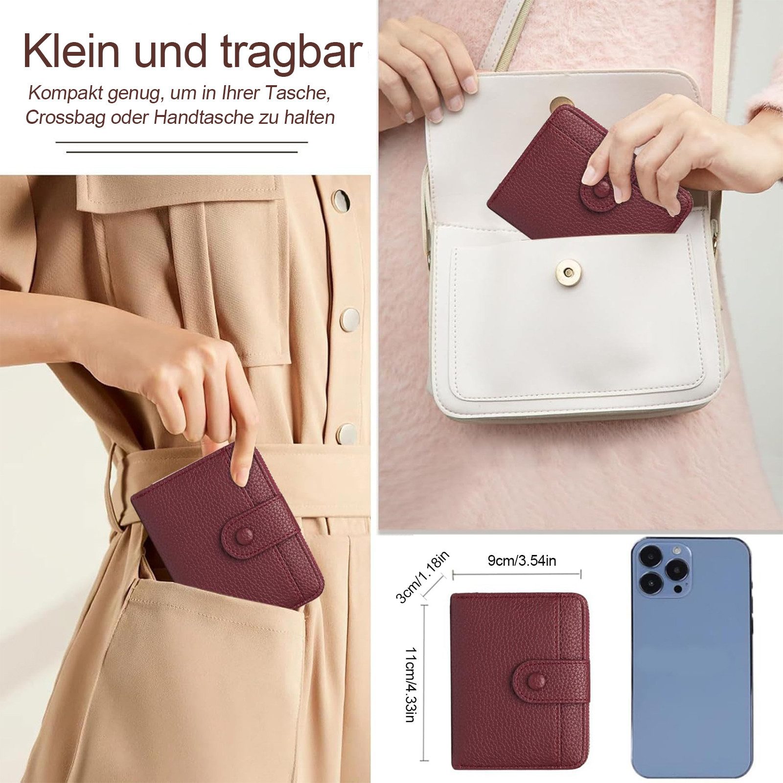 REDOM Geldbörse Portemonnaie klein mit RFID-Schutz günstig online kaufen