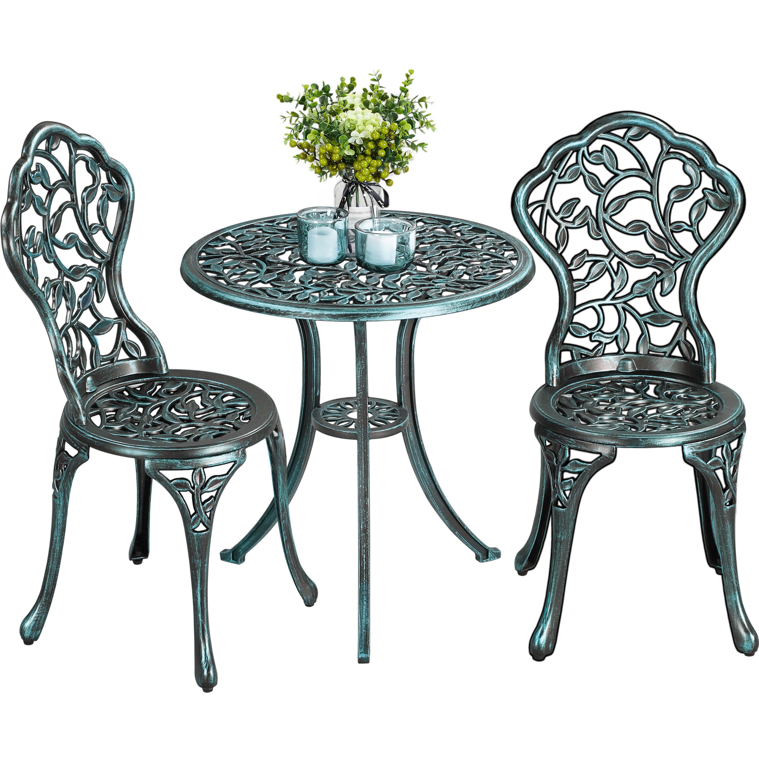 Yaheetech Sitzgruppe, 3 TLG. Gartenmöbel-Set Bistroset günstig online kaufen