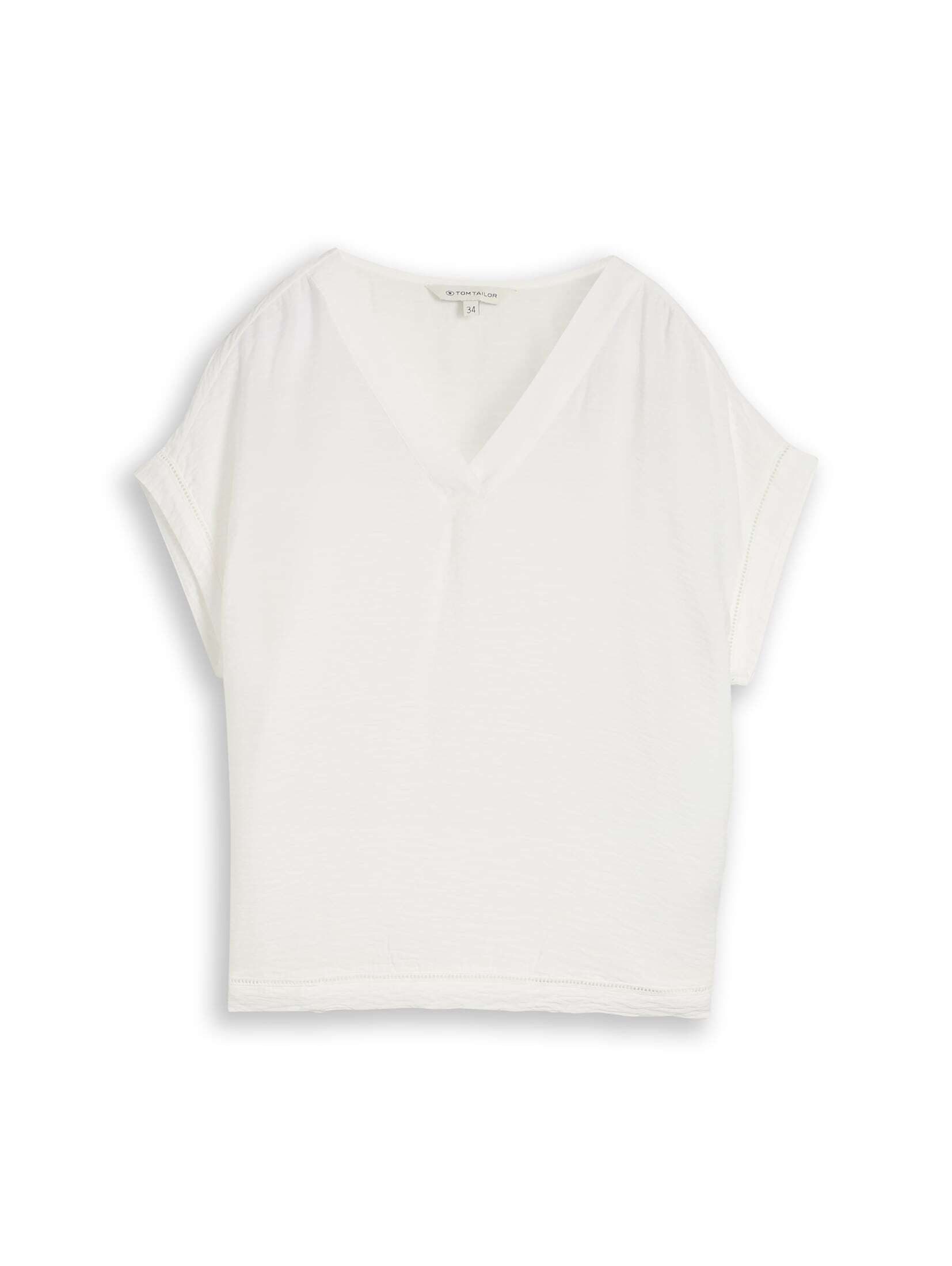 TOM TAILOR Kurzarmbluse Blusen & Shirts Loose Fit Bluse mit V-Ausschnitt