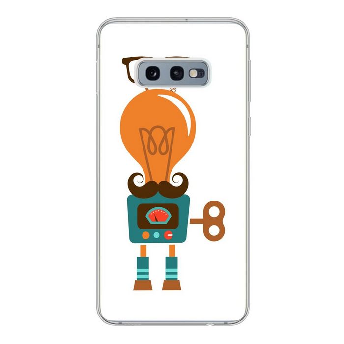 MuchoWow Handyhülle Roboter - Brille - Schnauzbart - Kinder - Jungen Phone Case Handyhülle Samsung Galaxy S10e Silikon Schutzhülle
