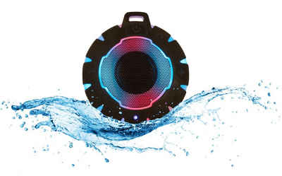 Beatfoxx Beatfoxx WBS-18L "SurfRider" Bluetooth® Speaker Wireless Lautsprecher (Bluetooth, 5 W, Wasserdichter Lautsprecher mit Lichteffekte & Freisprecheinrichtung)