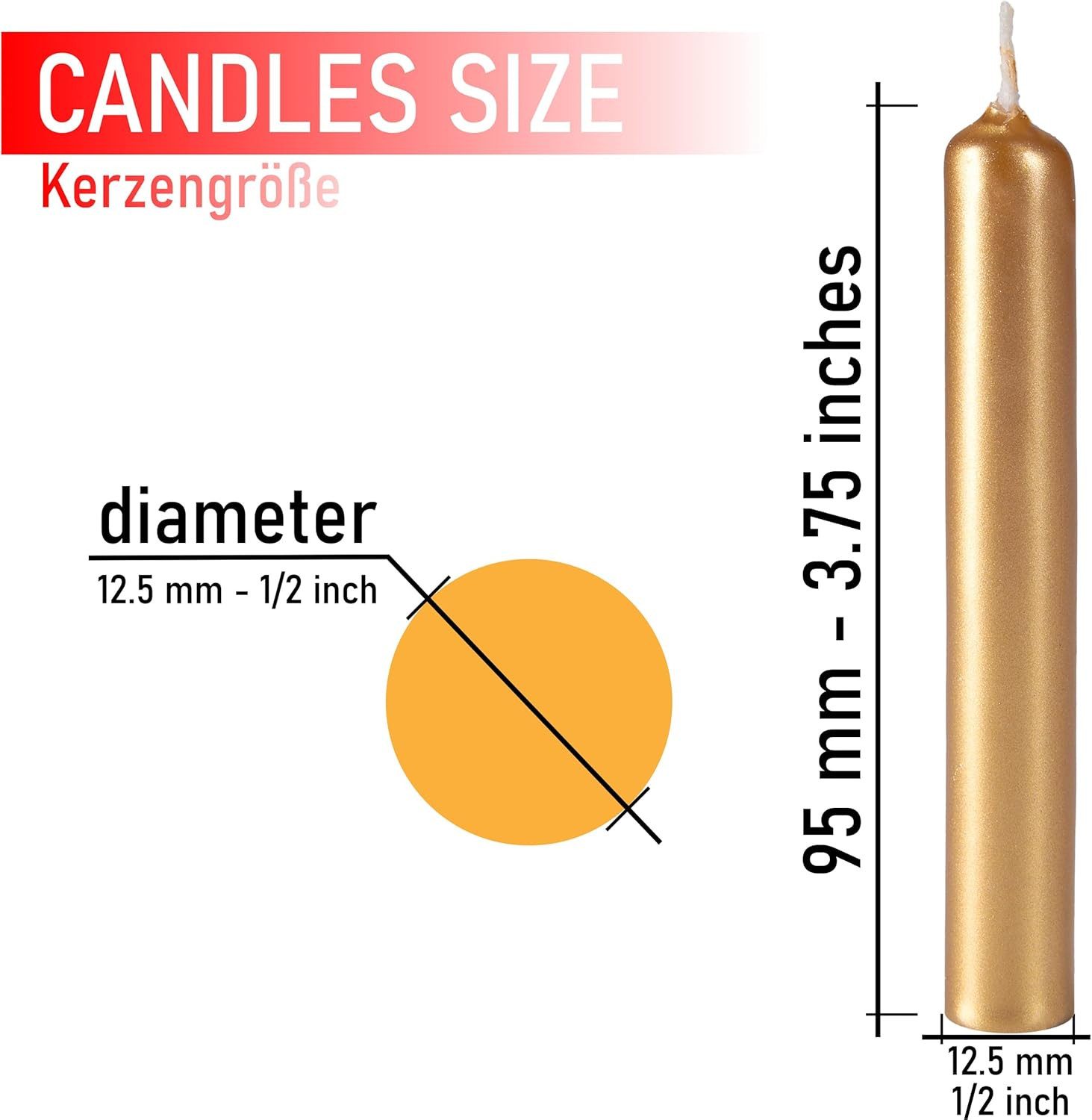 BRUBAKER Spitzkerze 20er Pack Geburtstagskerzen 9,5 cm - Geburtstag Spitzkerzen (für Geburtstag, Magie, Rituale, 20-tlg., oder Partydekoration), Dekokerzen mit 1,25 cm Durchmesser - Stabkerzen Leuchterkerzen