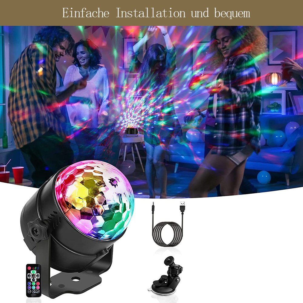 GelldG LED Discolicht Lampe, Discokugel Farbe Discokugel Party mit47 LED gesteuert Musik