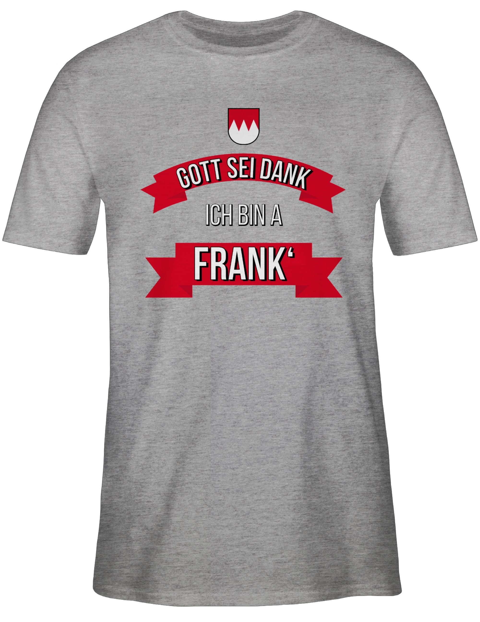 Gott T-Shirt Shirtracer bin sei ich Kinder Grau Dank 3 meliert Frank Franken a