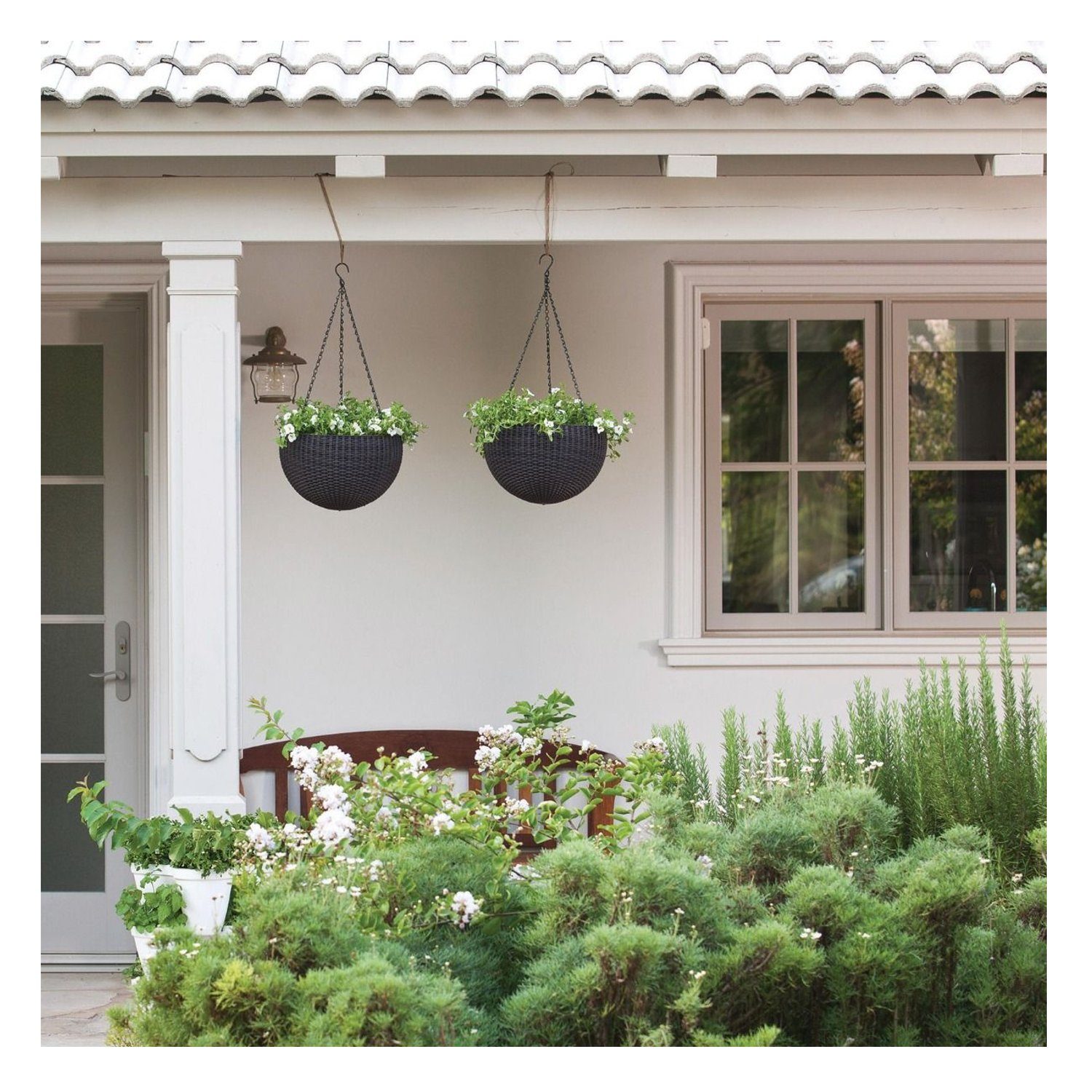 Keter Pflanzkübel 229544 Hanging Sphere Planter (1 St), Blumentopf mit Hängekette