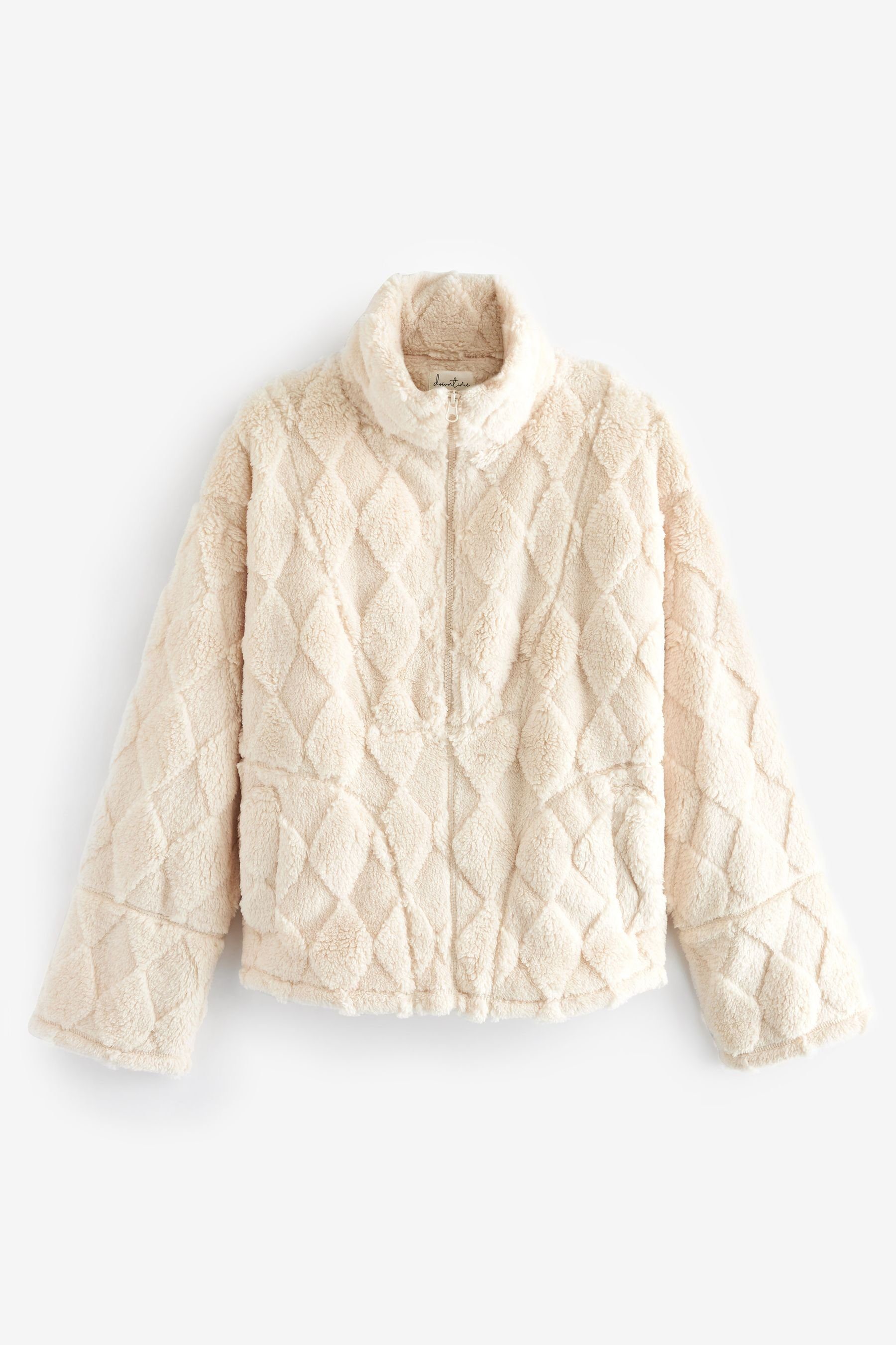 Strukturiertes Cream Next Sweatshirt (1-tlg) Troyer-Sweatshirt