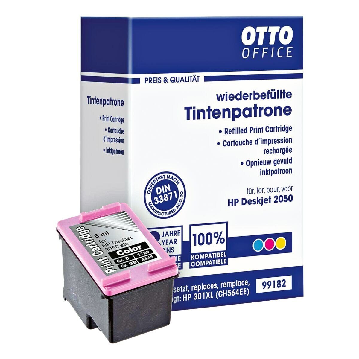 »CH564EE« gelb) Tintenpatrone Office cyan Otto cyan, magenta, (ersetzt Office 301XL, magenta / gelb HP / Nr.