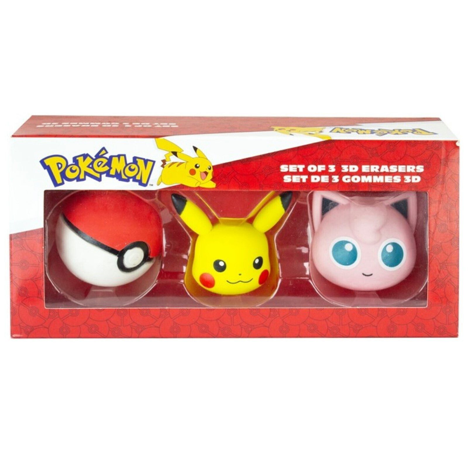 POKÉMON Radiergummi Pokemon Pikachu Pokeball Jigglypuff 3er- Pack 3D Radiergummi Erasers