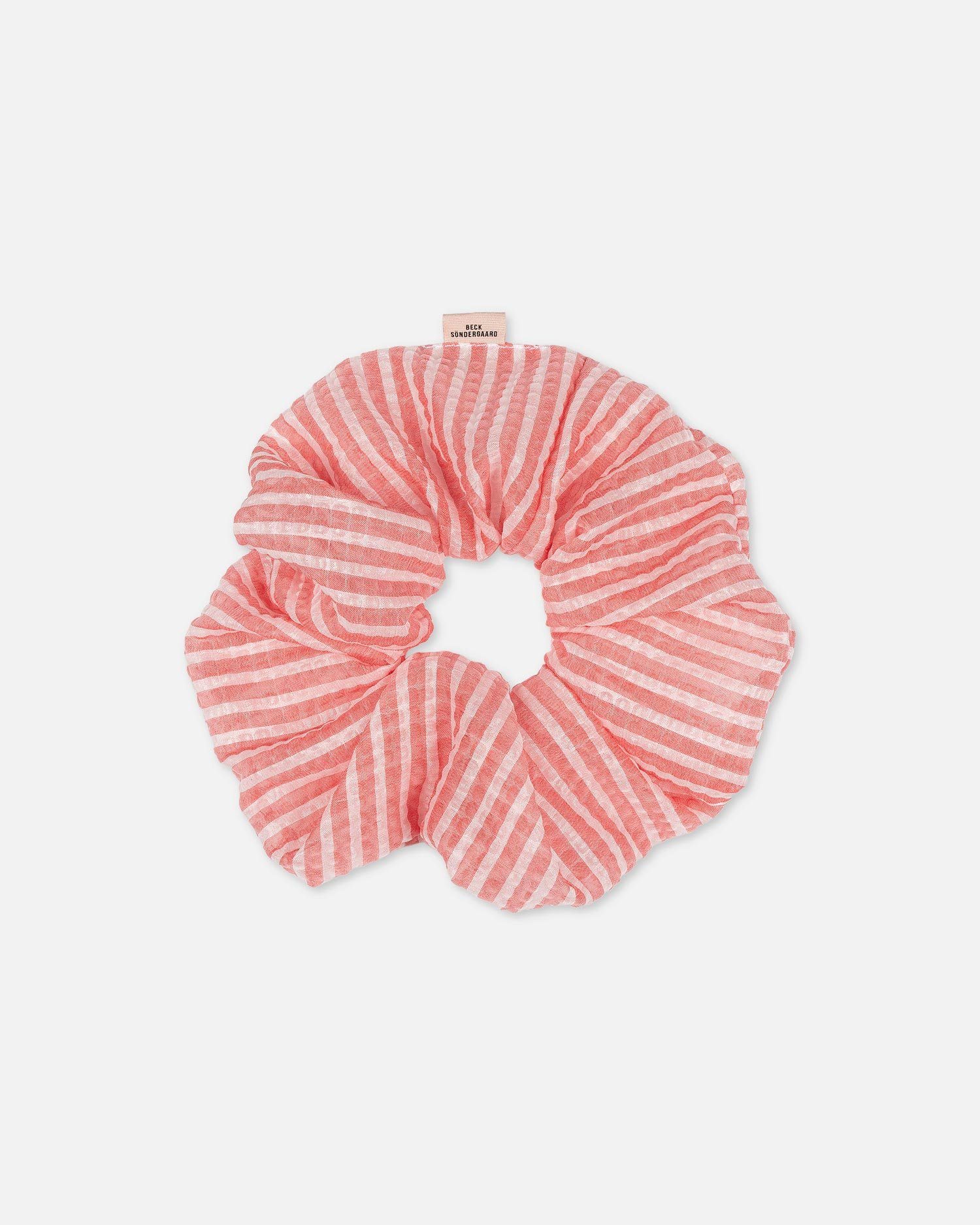 Becksöndergaard Haargummi Abrielle Scrunchie Damen mit Streifenmuster aus Polyamid - One Size Strawberry Ice