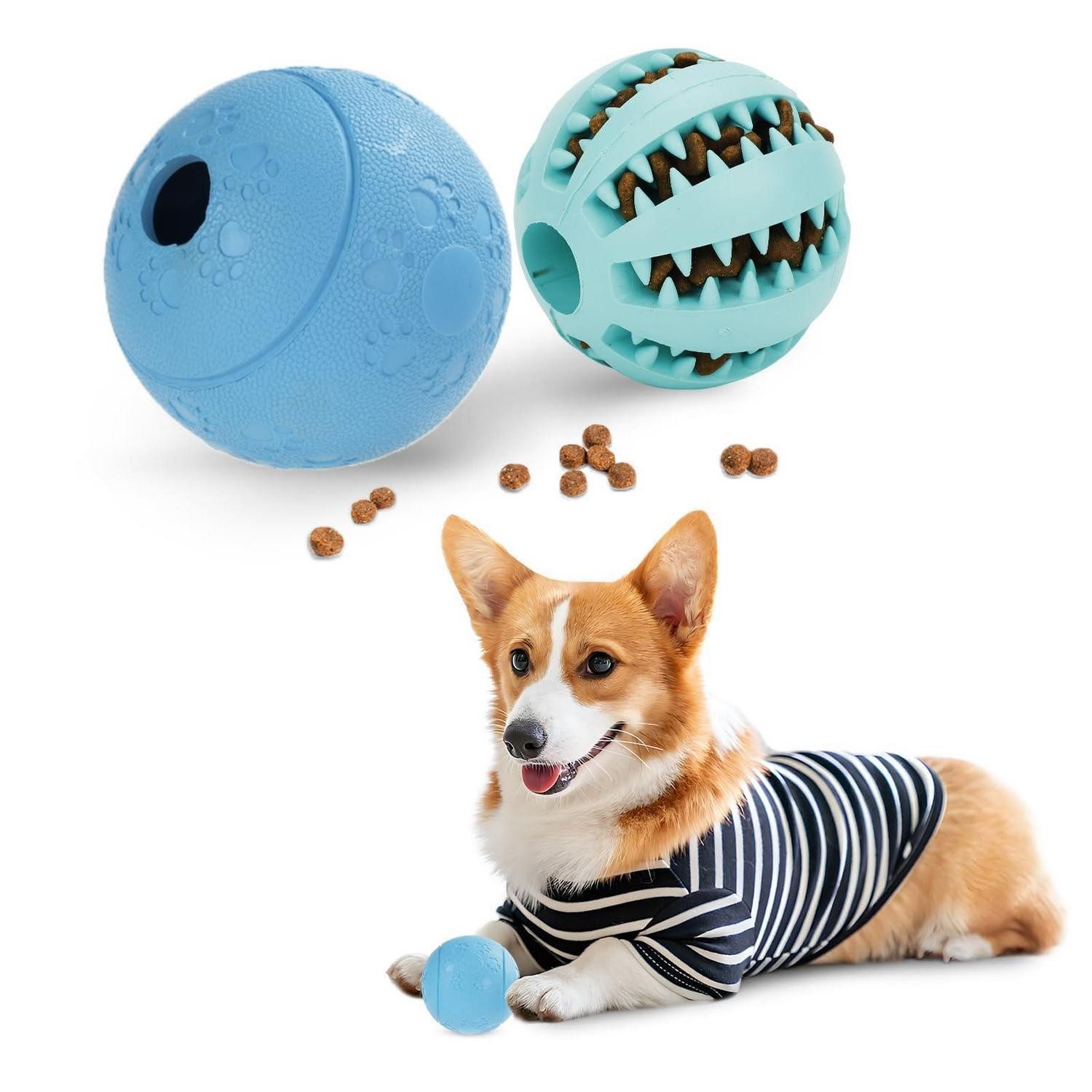 LuxusKollektion Stoffball Hundeball Set 2 Stück 7/8cm Blau/Grün (2-St)