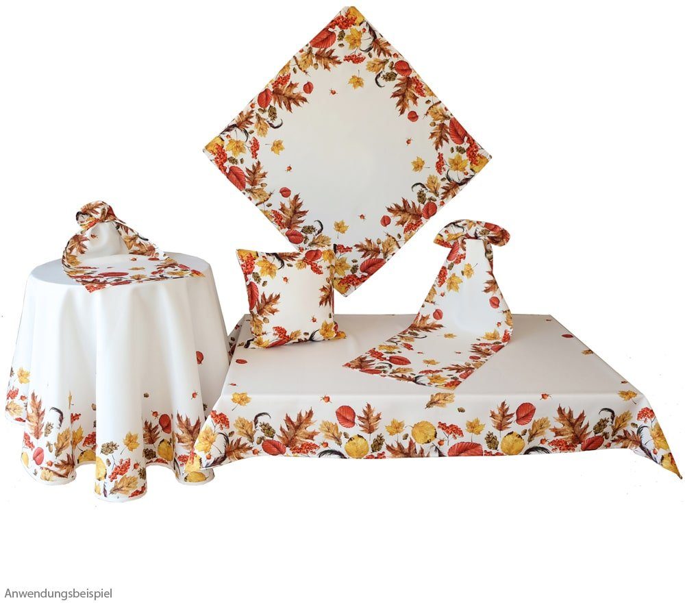 matches21 HOME & HOBBY Tischdecke Tischdecke KYRA Blätterdruck für Herbst P günstig online kaufen