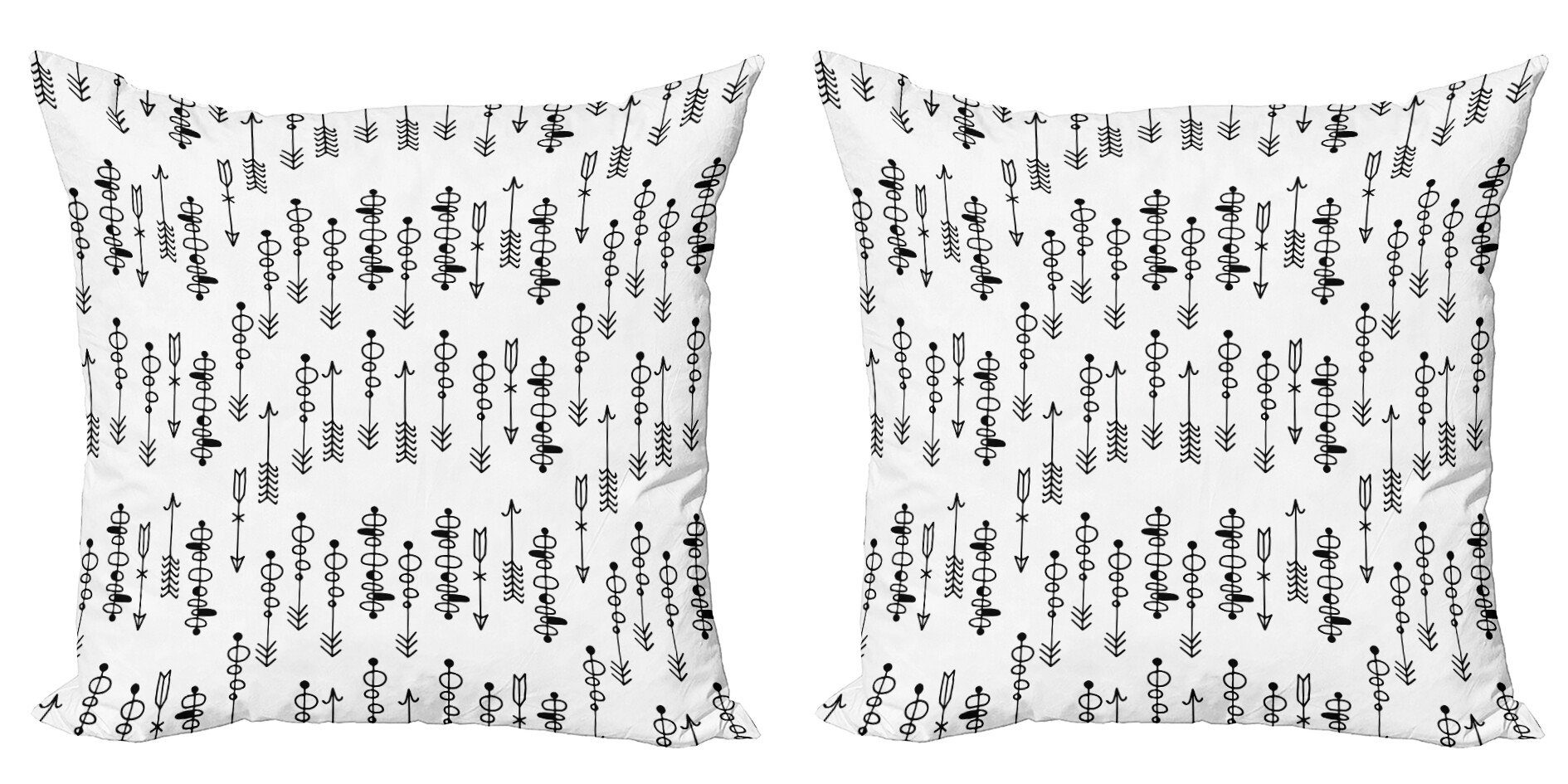 Doppelseitiger Schwarz-Weiss Abakuhaus (2 Stück), Modern Digitaldruck, Sketch-Form Accent Kissenbezüge