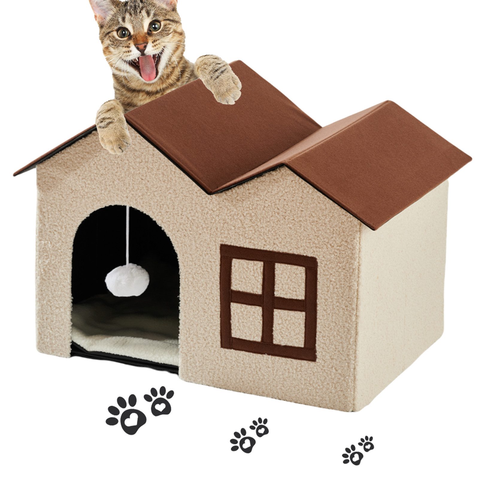 Zedelmaier Tierhaus Katzenhöhle, Katzenhaus,Katzenbetten, mit Spielball, günstig online kaufen