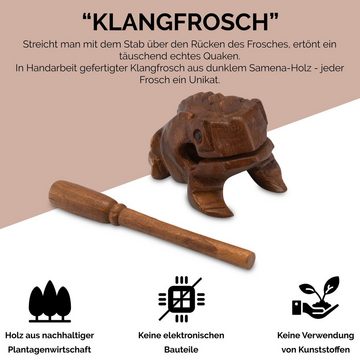Logoplay Holzspiele Spiel, Klangfrosch Gr. 2 - 7 cm - Klangtier - Musik-/Percussion-Instrument aus Holz Holzspielzeug