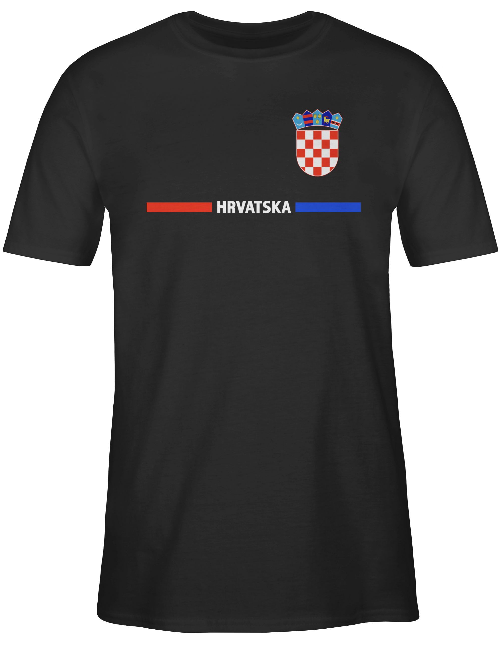 T-Shirt Kroatisches Trikot Wappen, Hrvatska mit Stolz, Hrvatska-Fans